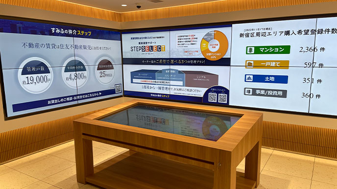 シティタワー梅田東の店頭パネル＆デジタルサイネージ